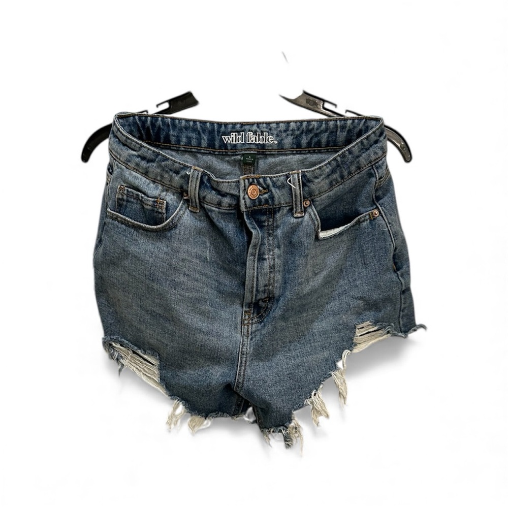 Wild Fable Women's Ripped Jean Shorts - Dark Blue